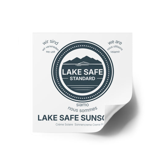 Lake Safe Laminate Stickers, Square
