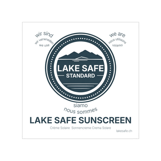Lake Safe Transparent Outdoor Stickers, Square SMILEY