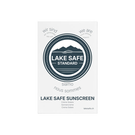 Lake Safe Table Top Plaque Sign with Wooden Stand