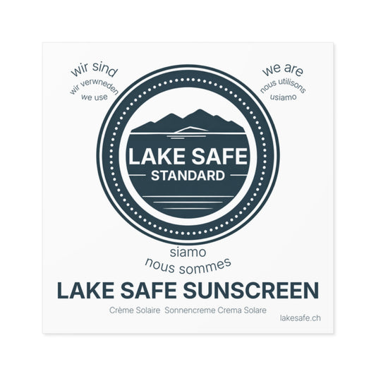 Lake Safe Laminate Stickers, Square